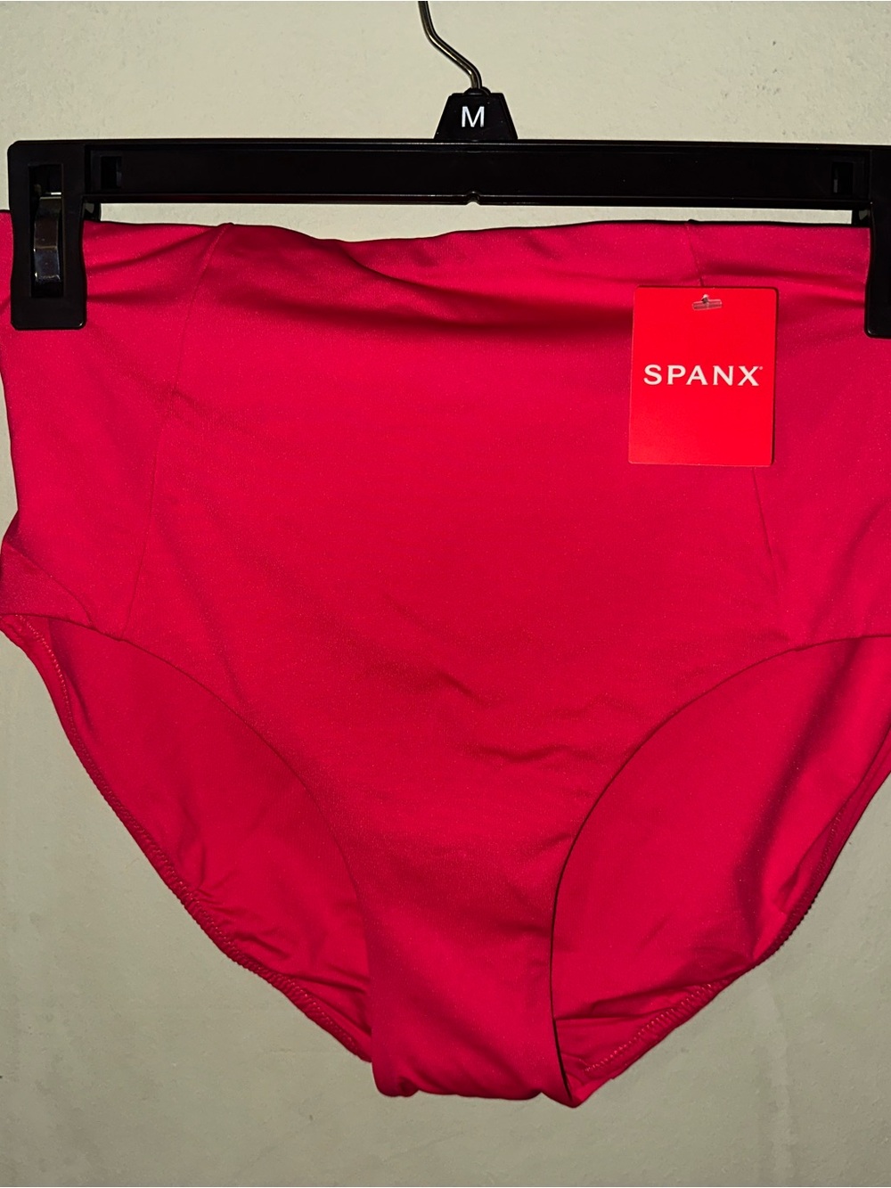 SPANX High-Waist Swim Briefs in Hot Pink
